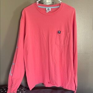 Simply Southern Coral Pink Long Sleeve Pocket Tee